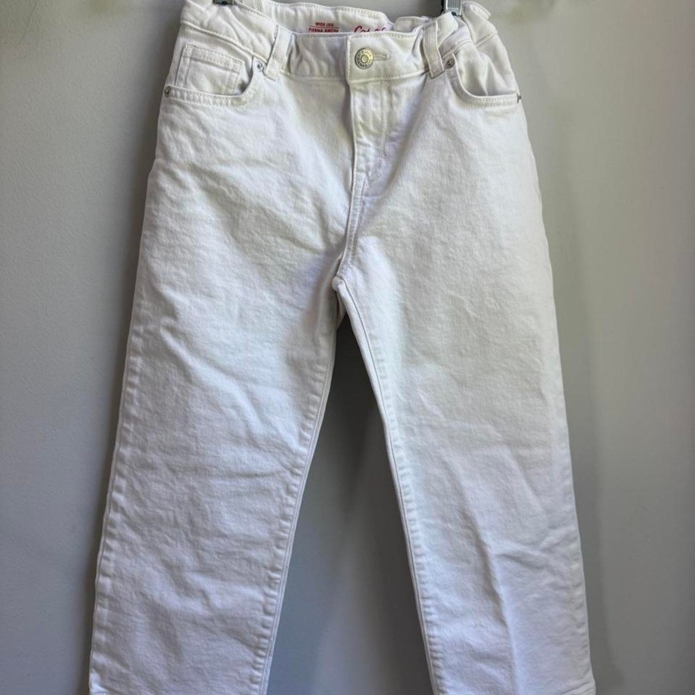 Girls Cat & Jack wide leg white jeans size 12